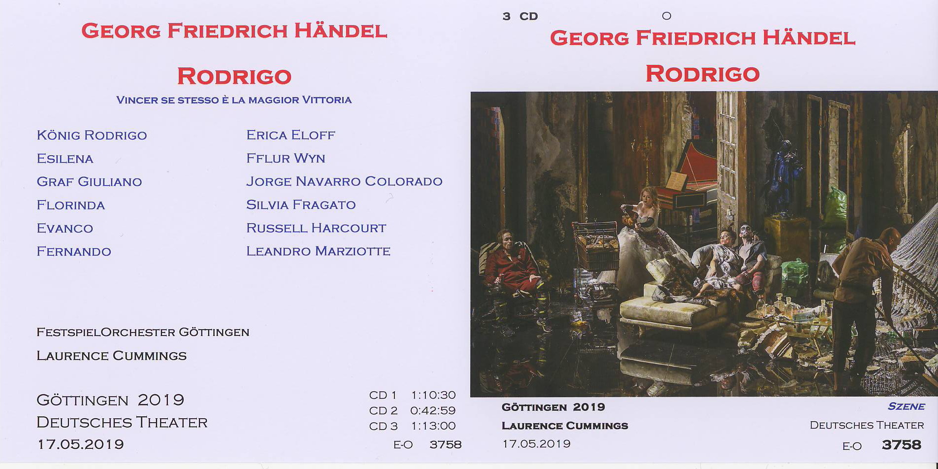 Alcina Georg Friedrich Händel Liveaufnahme aus dem Münchner Prinzregententheater während den Opernfestspielen im Juli 2005 Gesamtaufnahme 
